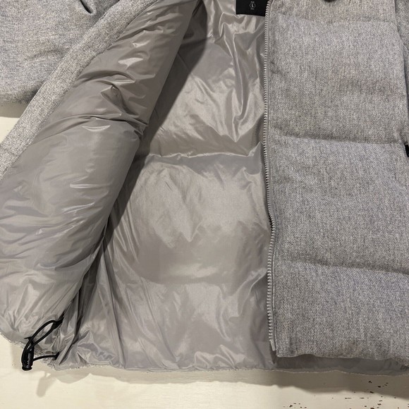 Gap Puffer Jacket Women Large Gray Long Sleeve Full Zip Down Winter Wool Cotton - Picture 13 of 16